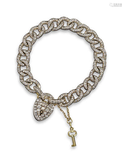 A Victorian diamond curb link bracelet