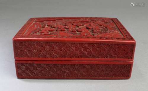 Chinese Cinnabar Lacquer Rectangular Box