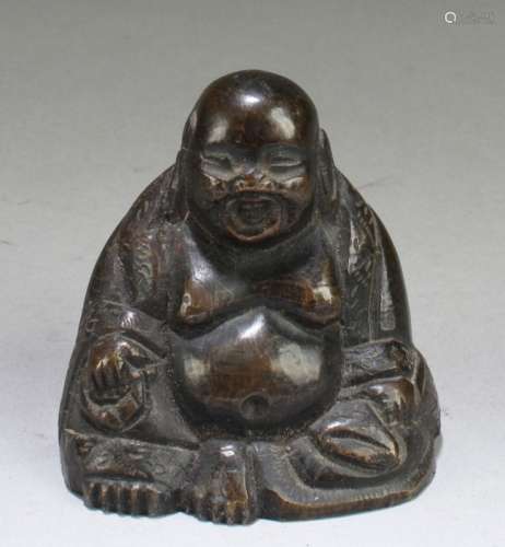 A Bronze Smiling Buddha Statue