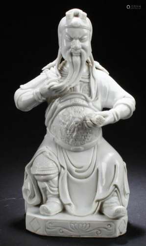 Chinese Blanc De Chine Deity Statue