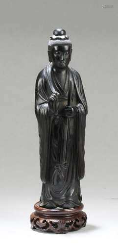 A Chinese Hardwood (possibly Zitan)Carved Statue