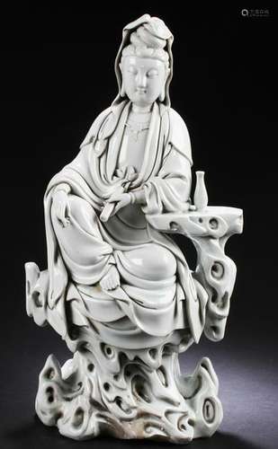 Chinese Blanc De Chine Guanyin Statue