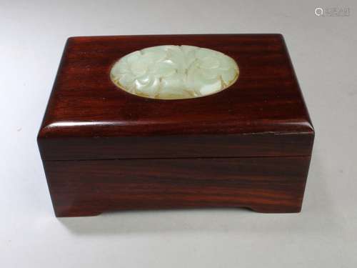 A Wooden Box with Jade Inlay