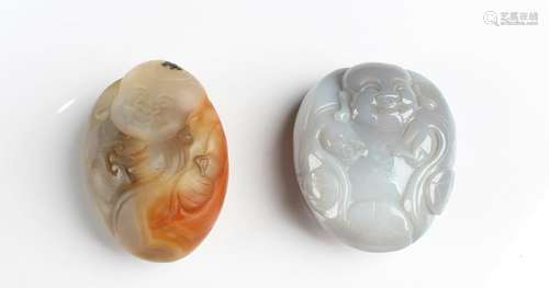 A Pair of Chinese Agate Ornaments