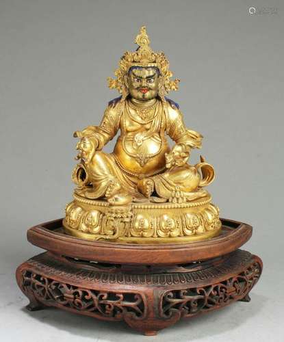 Chinese Gilt Bronze Bodhisattva Statue