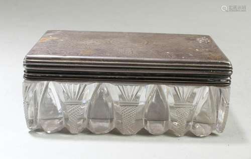 Antique Water Crystal Rectangular Shaped Container with