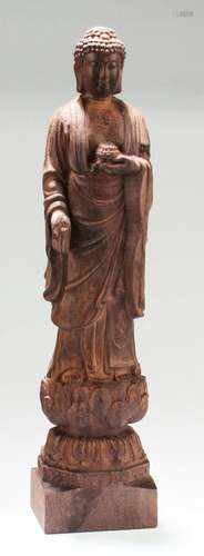 Chinese Hardwood Carved Buddha Statue