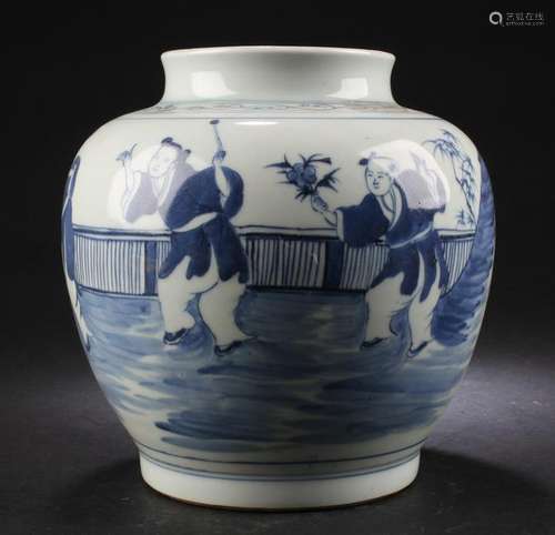 Chinese Blue & White Porcelain Jar