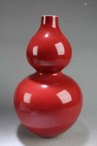 Chinese Iron Red Porcelain Double Gourd Vase