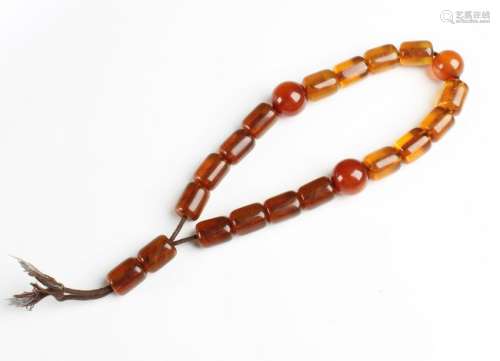 Chinese Amber Prayer Beads