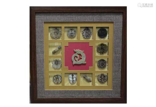 A Framed Jadestone Ornament