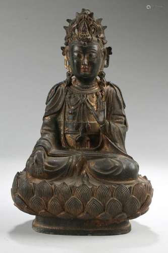 Chinese Gilt Bronze Bodhisattva Statue