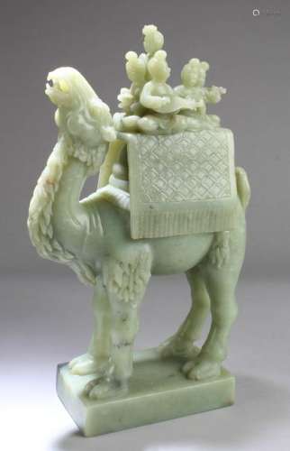 Chinese Carved Jade of a Camel with Musicians
