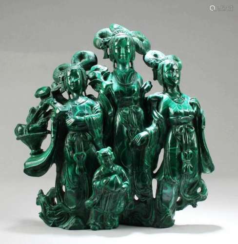 Chinese Carved Malachite Ornament