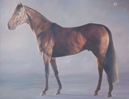 Alan Brassington(British, born 1959) Motivator - Racehorse Side Portrait