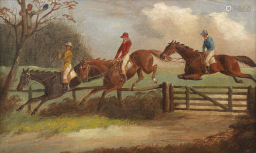 Benjamin Herring(Jr.) (British, 1830-1871) A Pair of Steeple Chase Scenes  (2)
