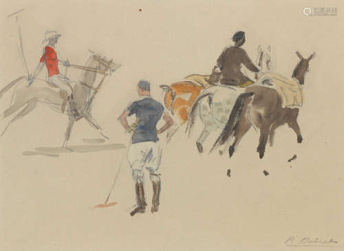 Pierre-Olivier Dubaut(French, 1886-1968) Polo Lesson