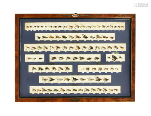 A large framed display of 100 fully-dressed Salmon flies after T.E. Pryce-Tannant and by Anthony Townsend