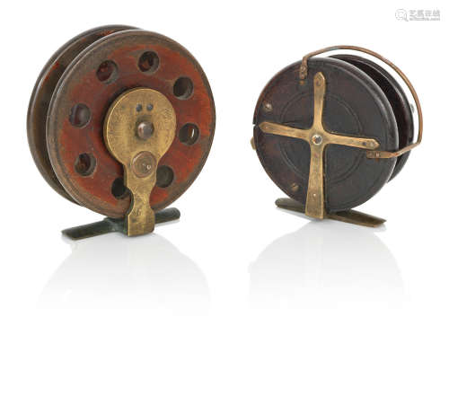 Two early Hardy wooden reels, Ocean & Nottingham