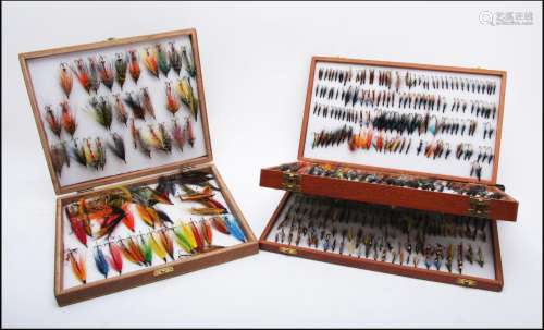 A large collection of Salmon flies and lures