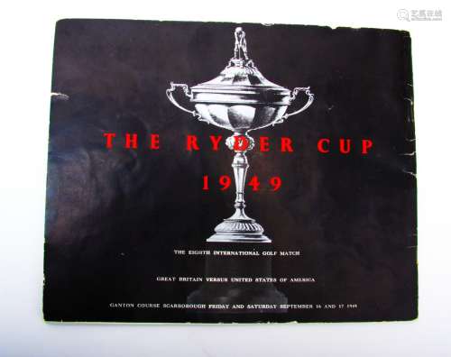 Ryder Cup: a 1949 Ryder Cup  programme