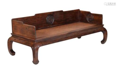 A Chinese hardwood 'Luohan' couch-bed