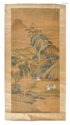 Two Chinese paintings after Jiao Bingzhen (1689-1726)