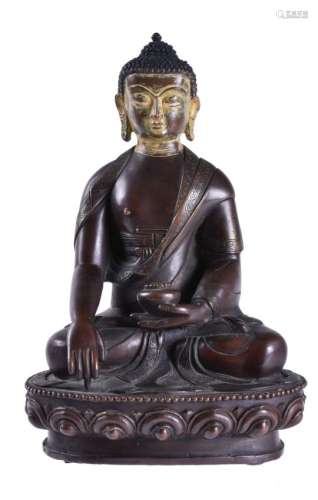 A Sino-Tibetan bronze figure of Buddha Bhaisajyaguru