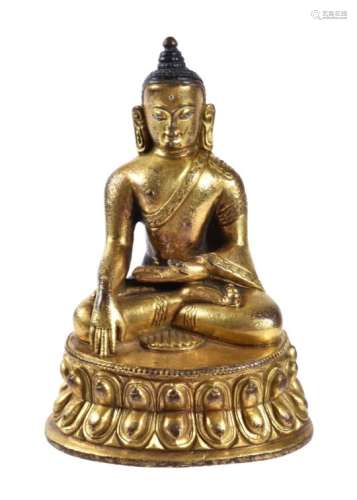 A Small Gilt Bronze Figure of Buddha