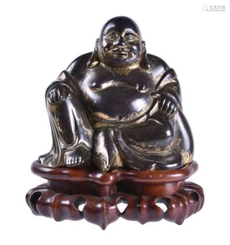 A Chinese gilt bronze Budai