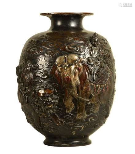 A Large Japanese Bronze Vase