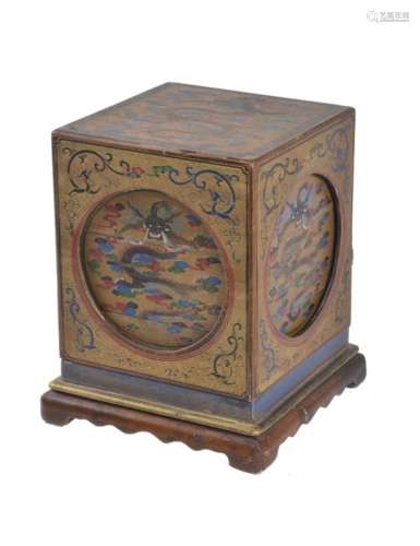 ϒ A Chinese tiered lacquer box with court necklaces