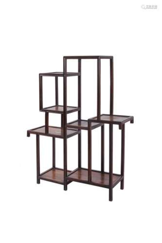A Chinese hardwood tiered display stand