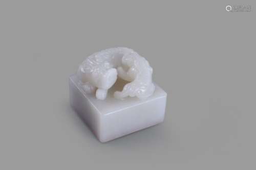 A Chinese white jade seal