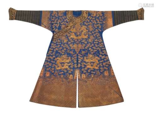 A Chinese shaded gold-thread court dragon robe