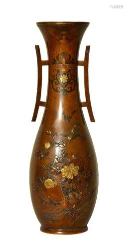 A Japanese Bronze Vase of tall