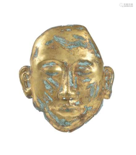 A rare Chinese gilt bronze funerary mask