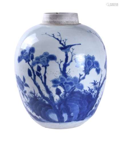 A Chinese blue and white jar