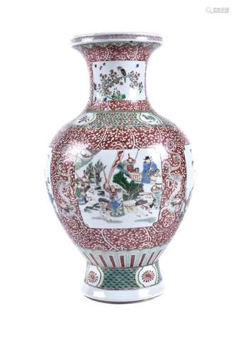 A large Chinese famille verte vase