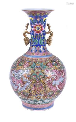 A Chinese famille rose 'Dragon' vase