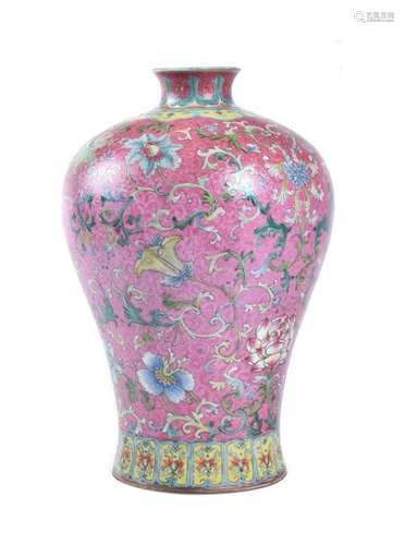 A Chinese famille rose vase