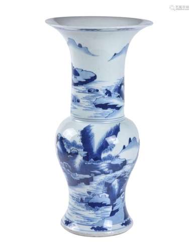 A Chinese blue and white 'Pheonix tail' vase