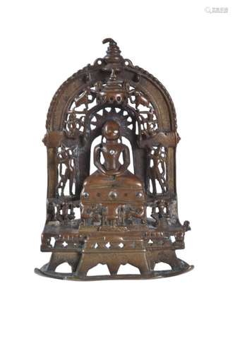 A Jain dated bronze Buddhist altar shrine