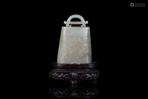 CHINESE JADE CARVED BELL PENDANT