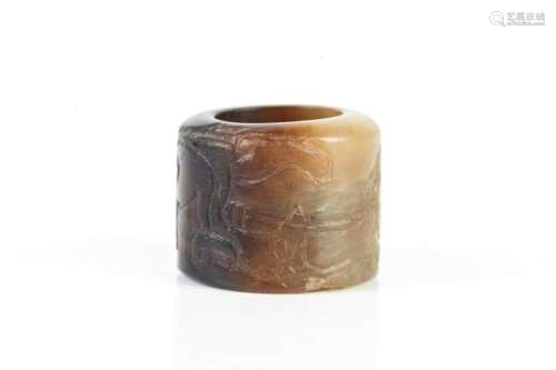 CHINESE JADE CARVED THUMB RING