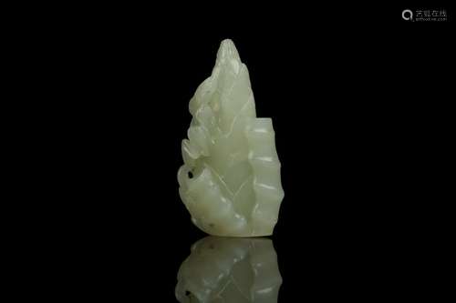 CHINESE JADE CARVED BAMBOO SHOOT