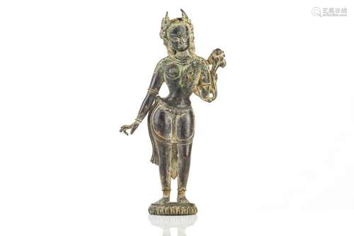 LARGE 15TH C. TIBETAN BRONZE TARA