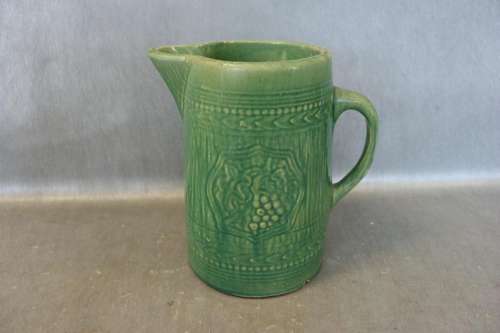 Antique Green Glaze Stoneware Pitcher, McCoy