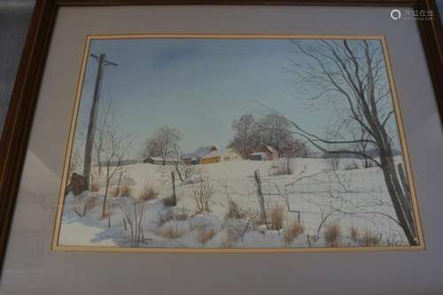 Taylor Quallen Signed Watercolor, Field & Stream