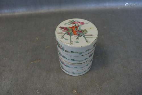 Antique Chinese Porcelain Hand Painted Stacking Tea